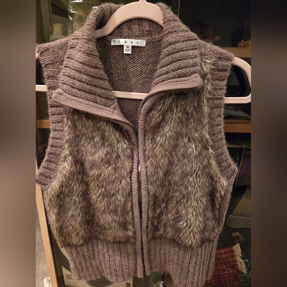 CAbi Chocolate Knit Vest